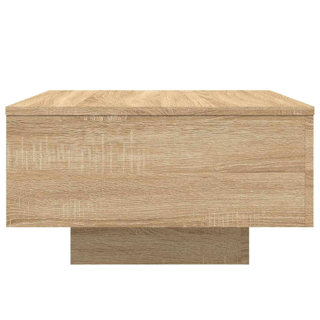 vidaXL Coffee Table with LED Lights Sonoma Oak 55x55x31 cm