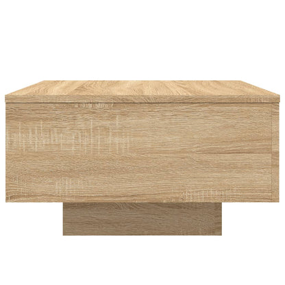 vidaXL Coffee Table with LED Lights Sonoma Oak 55x55x31 cm