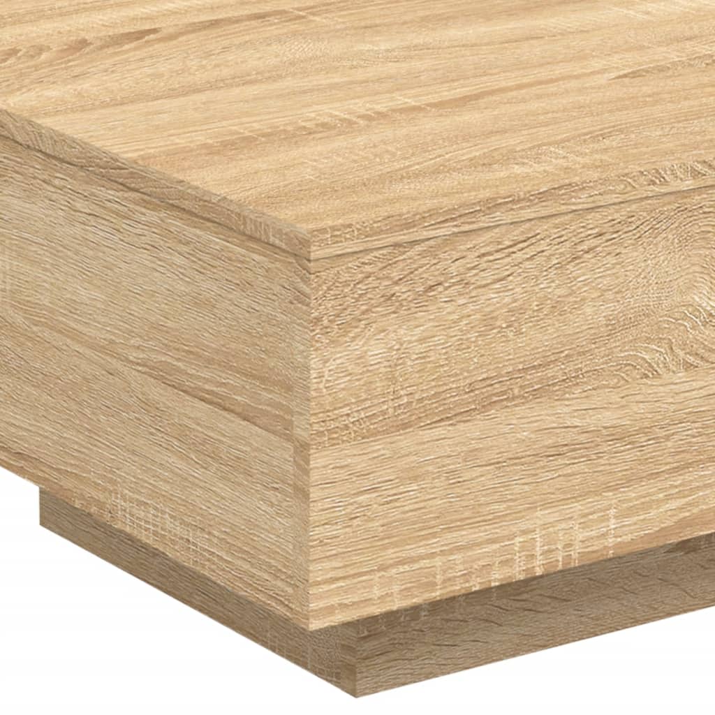 vidaXL Coffee Table with LED Lights Sonoma Oak 55x55x31 cm