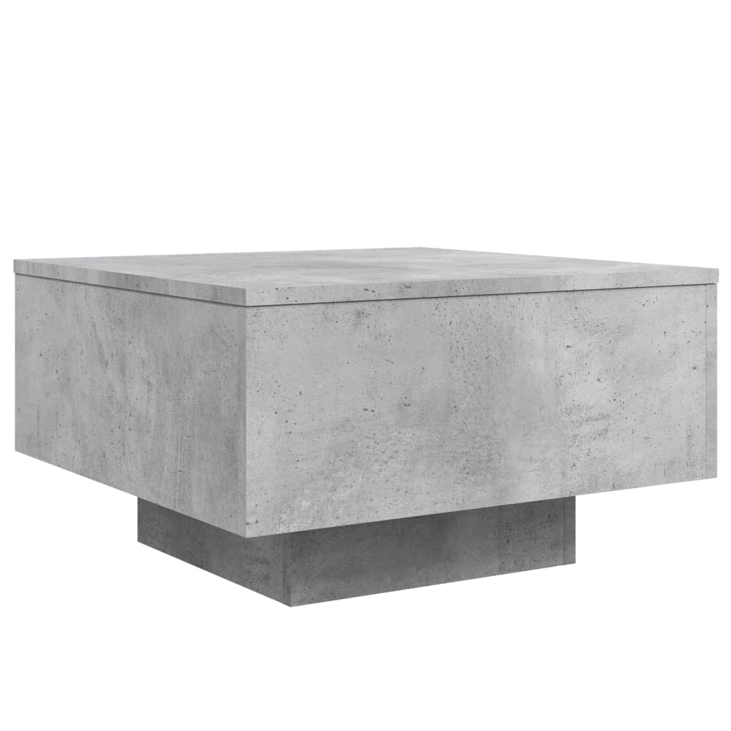 vidaXL Coffee Table with LED Lights Concrete Grey 55x55x31 cm