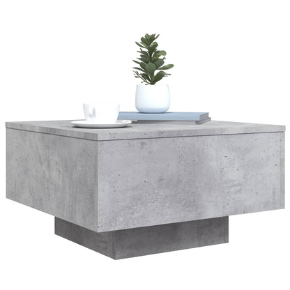 vidaXL Coffee Table with LED Lights Concrete Grey 55x55x31 cm