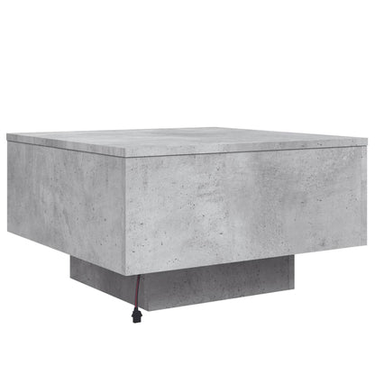 vidaXL Coffee Table with LED Lights Concrete Grey 55x55x31 cm