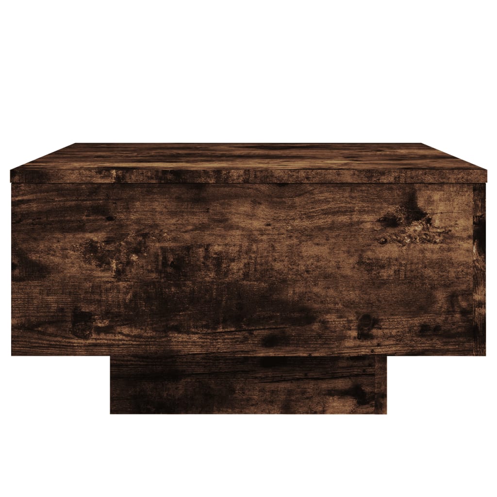 vidaXL Coffee Table with LED Lights Smoked Oak 55x55x31 cm