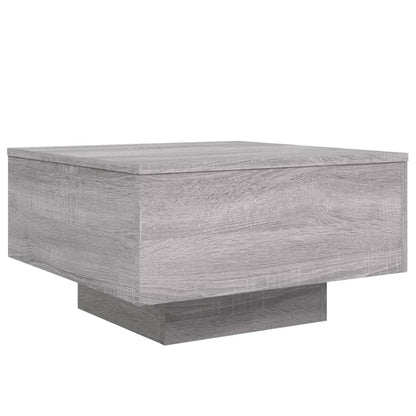 vidaXL Coffee Table with LED Lights Grey Sonoma 55x55x31 cm