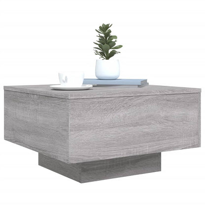 vidaXL Coffee Table with LED Lights Grey Sonoma 55x55x31 cm