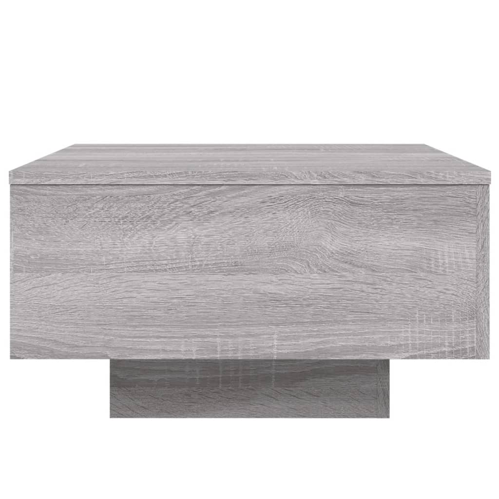 vidaXL Coffee Table with LED Lights Grey Sonoma 55x55x31 cm