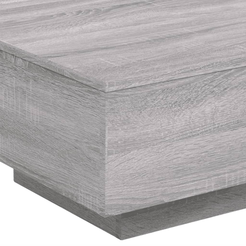 vidaXL Coffee Table with LED Lights Grey Sonoma 55x55x31 cm