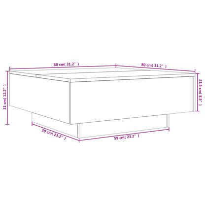 vidaXL Coffee Table White 80x80x31 cm Engineered Wood