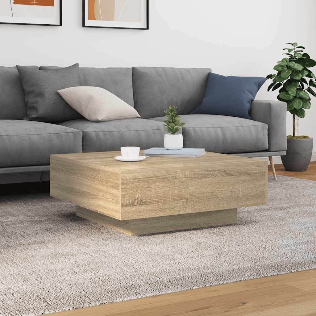 vidaXL Coffee Table Sonoma Oak 80x80x31 cm Engineered Wood