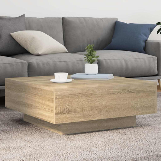 vidaXL Coffee Table Sonoma Oak 80x80x31 cm Engineered Wood