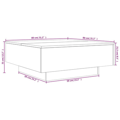 vidaXL Coffee Table Concrete Grey 80x80x31 cm Engineered Wood