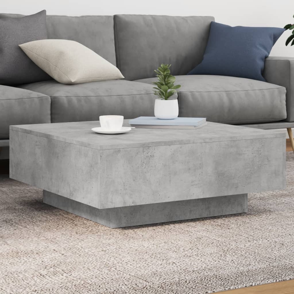 vidaXL Coffee Table Concrete Grey 80x80x31 cm Engineered Wood