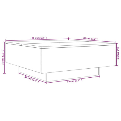 vidaXL Coffee Table Smoked Oak 80x80x31 cm Engineered Wood