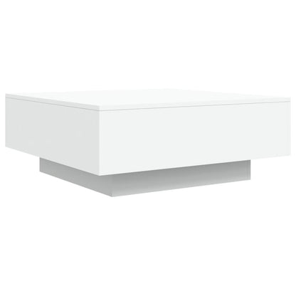 vidaXL Coffee Table with LED Lights White 80x80x31 cm