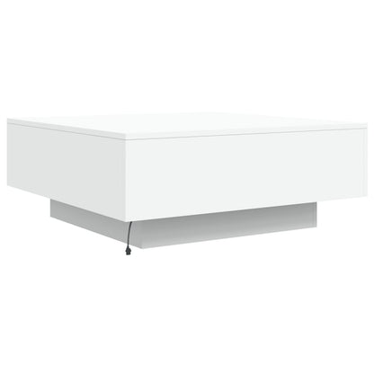 vidaXL Coffee Table with LED Lights White 80x80x31 cm