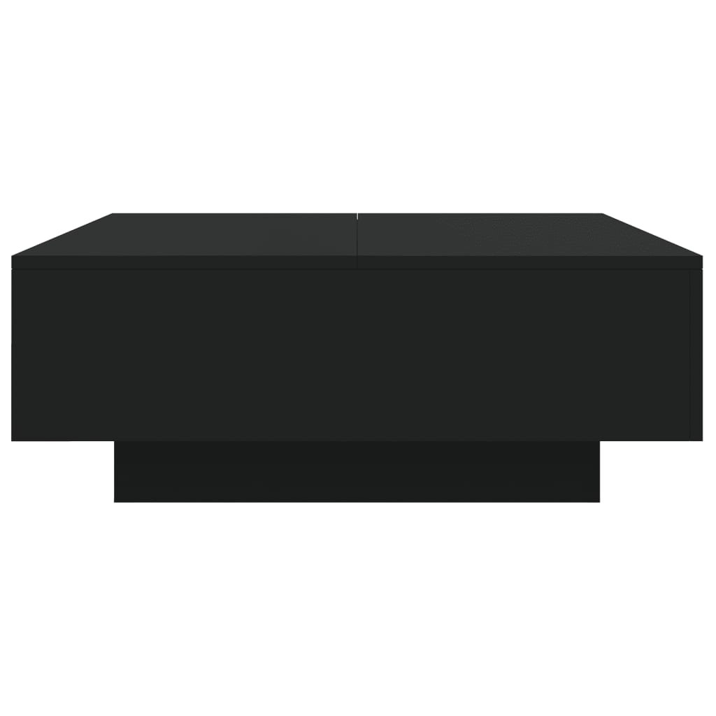 vidaXL Coffee Table with LED Lights Black 80x80x31 cm