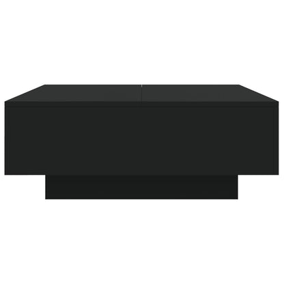 vidaXL Coffee Table with LED Lights Black 80x80x31 cm