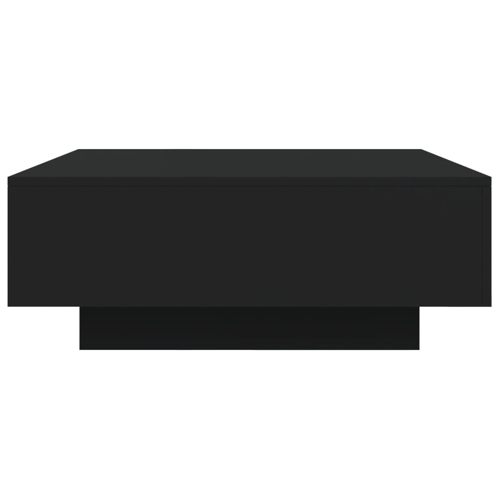 vidaXL Coffee Table with LED Lights Black 80x80x31 cm