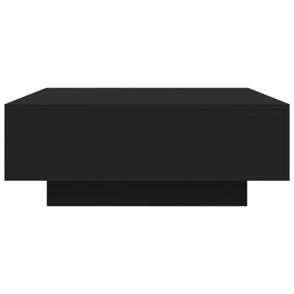 vidaXL Coffee Table with LED Lights Black 80x80x31 cm