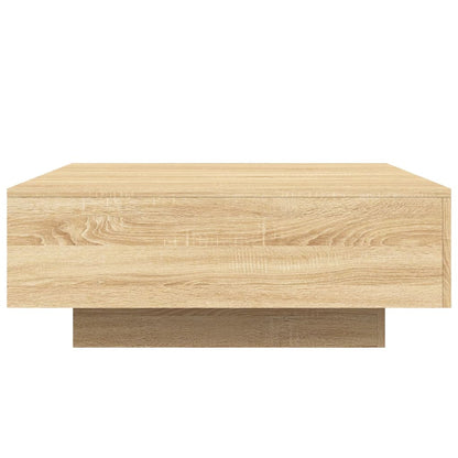 vidaXL Coffee Table with LED Lights Sonoma Oak 80x80x31 cm