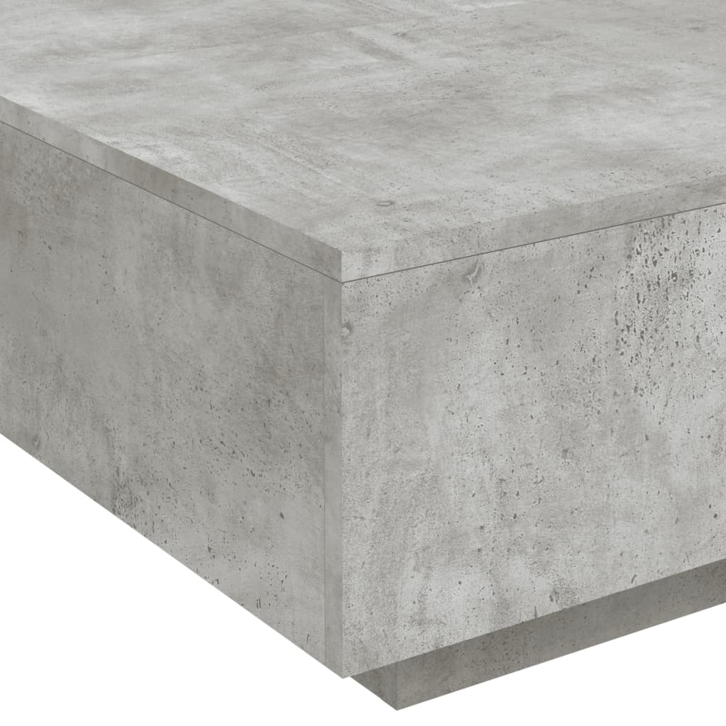 vidaXL Coffee Table with LED Lights Concrete Grey 80x80x31 cm