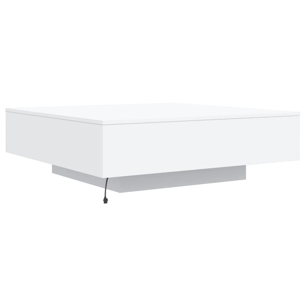 vidaXL Coffee Table with LED Lights White 100x100x31 cm