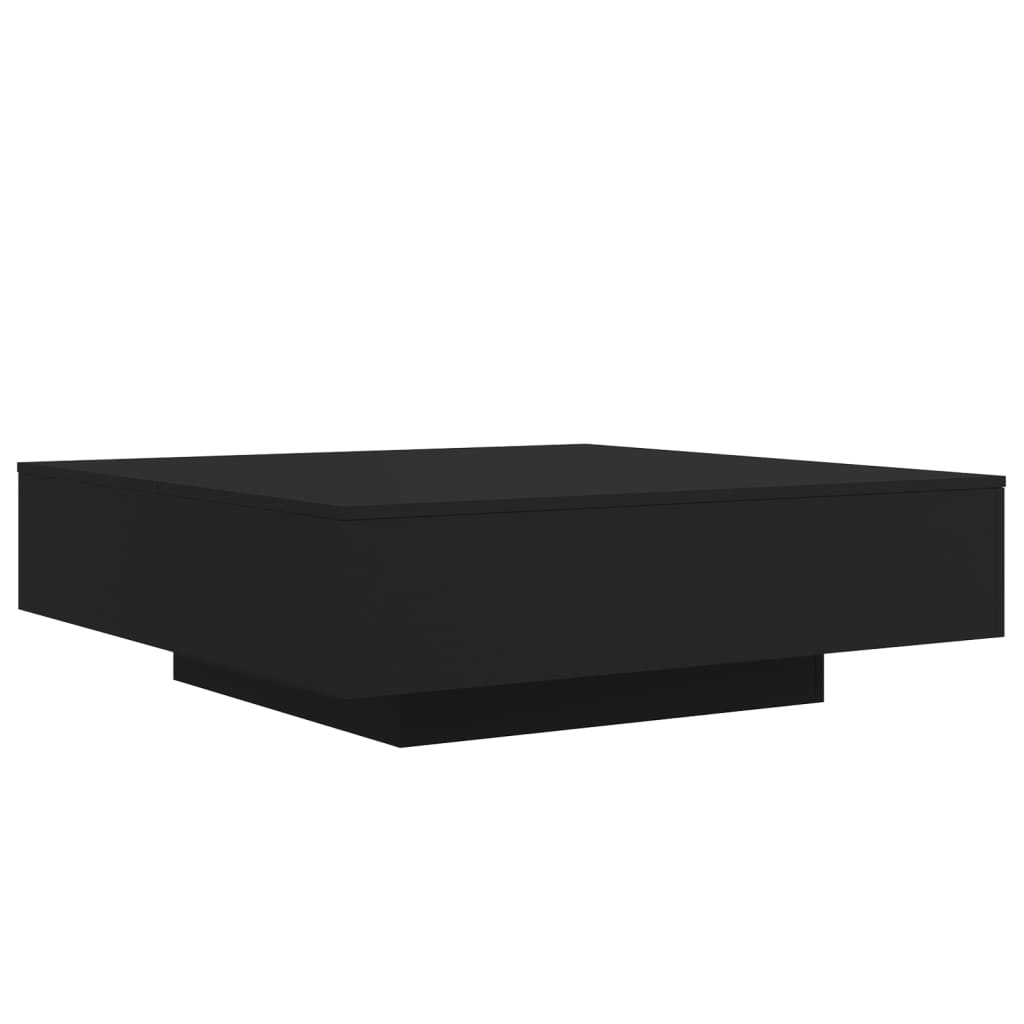 vidaXL Coffee Table with LED Lights Black 100x100x31 cm