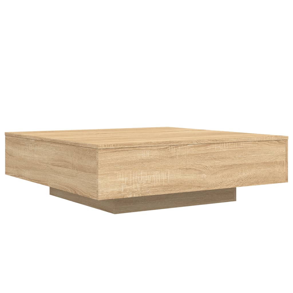 vidaXL Coffee Table with LED Lights Sonoma Oak 100x100x31 cm