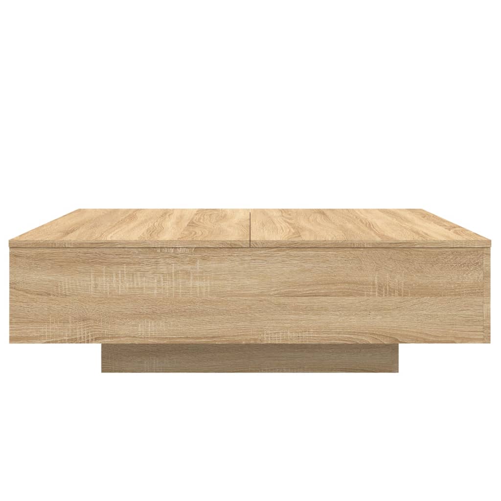 vidaXL Coffee Table with LED Lights Sonoma Oak 100x100x31 cm