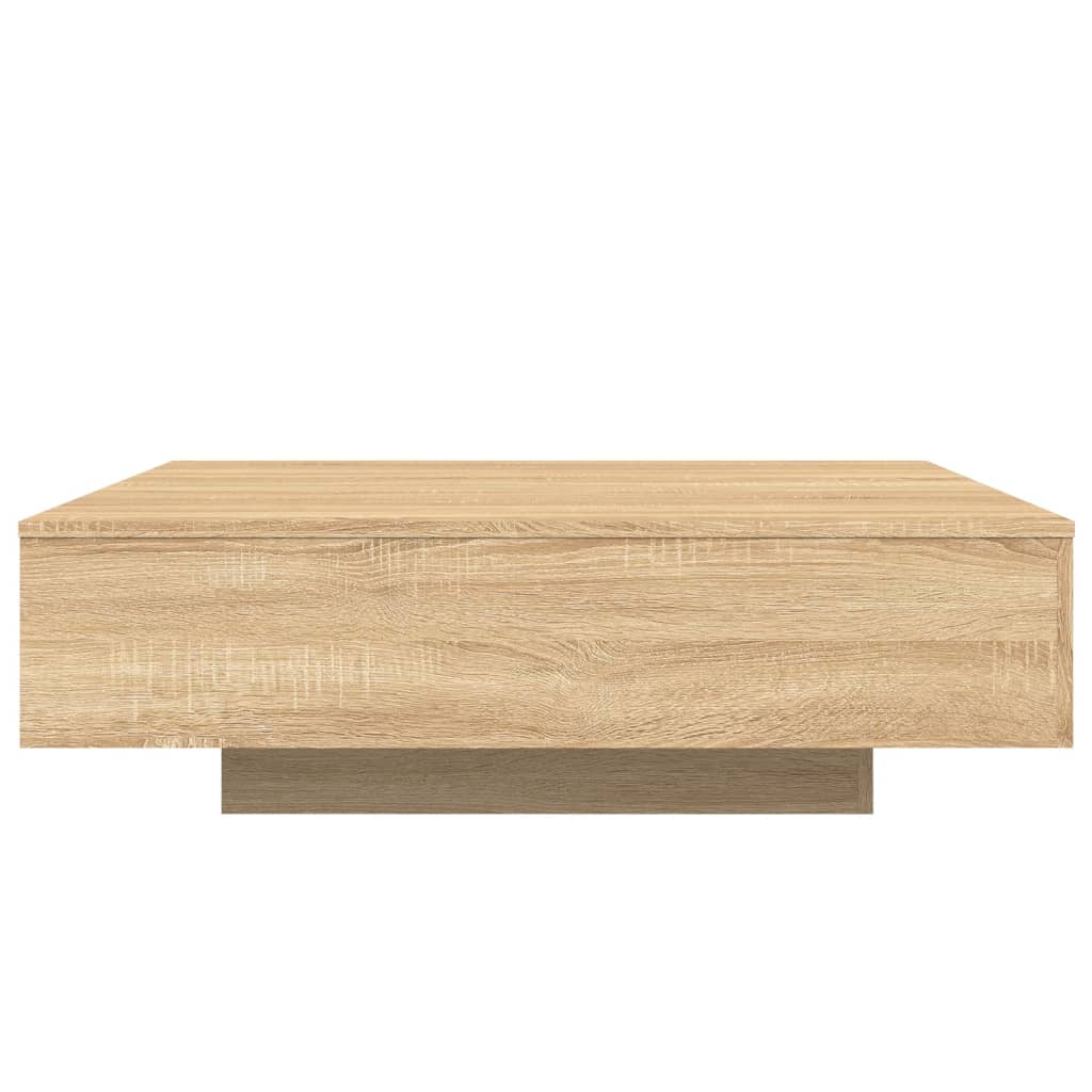 vidaXL Coffee Table with LED Lights Sonoma Oak 100x100x31 cm