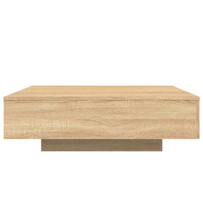 vidaXL Coffee Table with LED Lights Sonoma Oak 100x100x31 cm