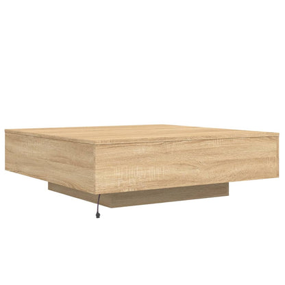 vidaXL Coffee Table with LED Lights Sonoma Oak 100x100x31 cm