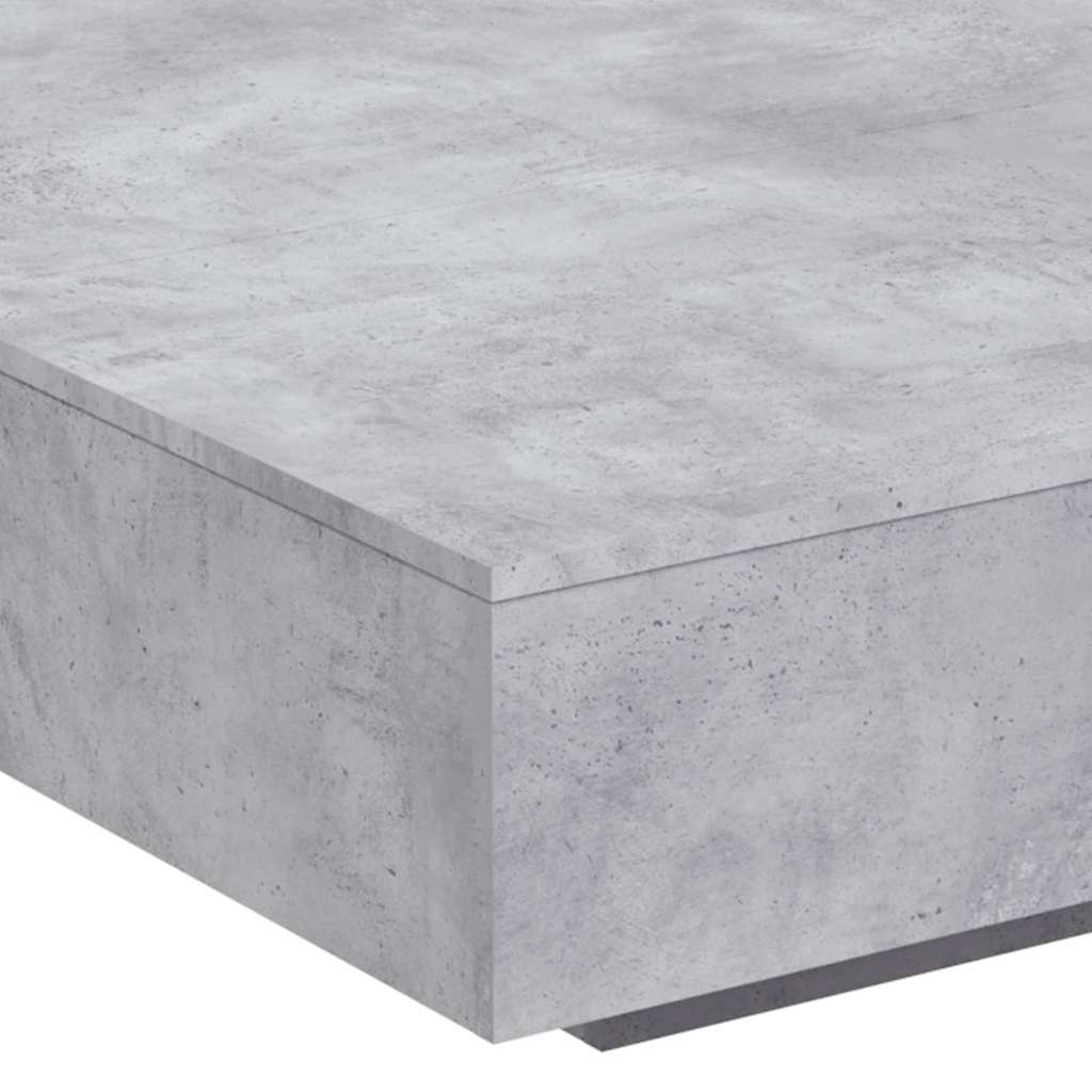 vidaXL Coffee Table with LED Lights Concrete Grey 100x100x31 cm