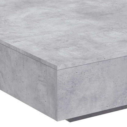 vidaXL Coffee Table with LED Lights Concrete Grey 100x100x31 cm