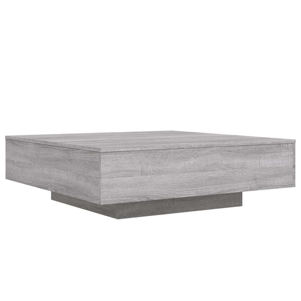 vidaXL Coffee Table with LED Lights Grey Sonoma 100x100x31 cm