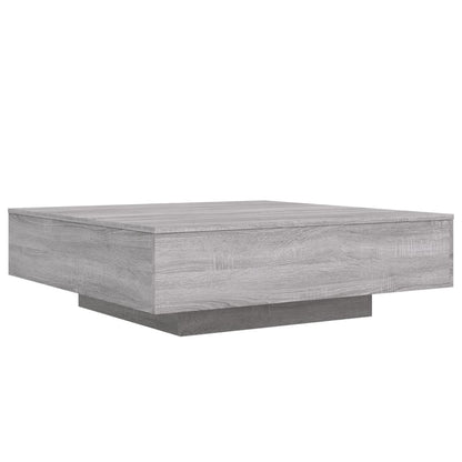 vidaXL Coffee Table with LED Lights Grey Sonoma 100x100x31 cm