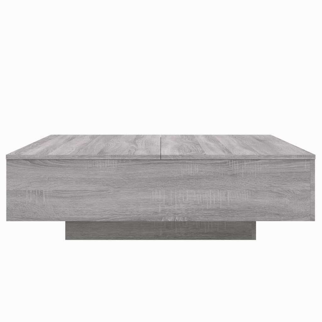 vidaXL Coffee Table with LED Lights Grey Sonoma 100x100x31 cm