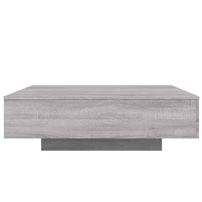 vidaXL Coffee Table with LED Lights Grey Sonoma 100x100x31 cm