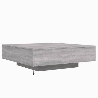 vidaXL Coffee Table with LED Lights Grey Sonoma 100x100x31 cm
