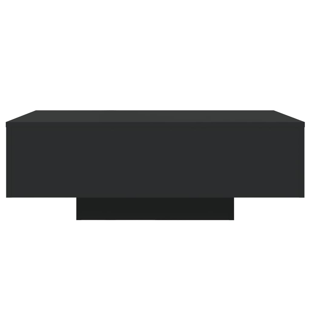 vidaXL Coffee Table with LED Lights Black 85x55x31 cm