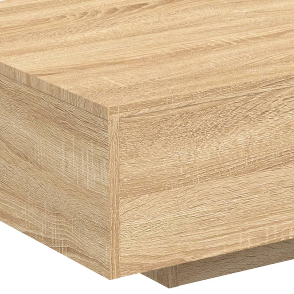 vidaXL Coffee Table with LED Lights Sonoma Oak 85x55x31 cm