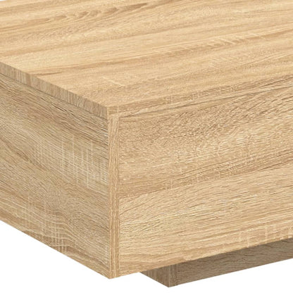 vidaXL Coffee Table with LED Lights Sonoma Oak 85x55x31 cm