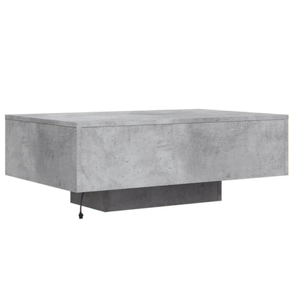 vidaXL Coffee Table with LED Lights Concrete Grey 85x55x31 cm