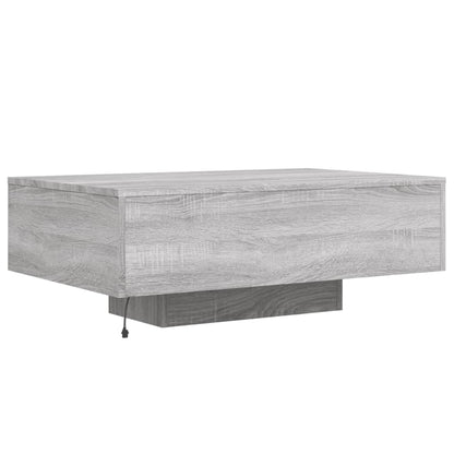 vidaXL Coffee Table with LED Lights Grey Sonoma 85x55x31 cm