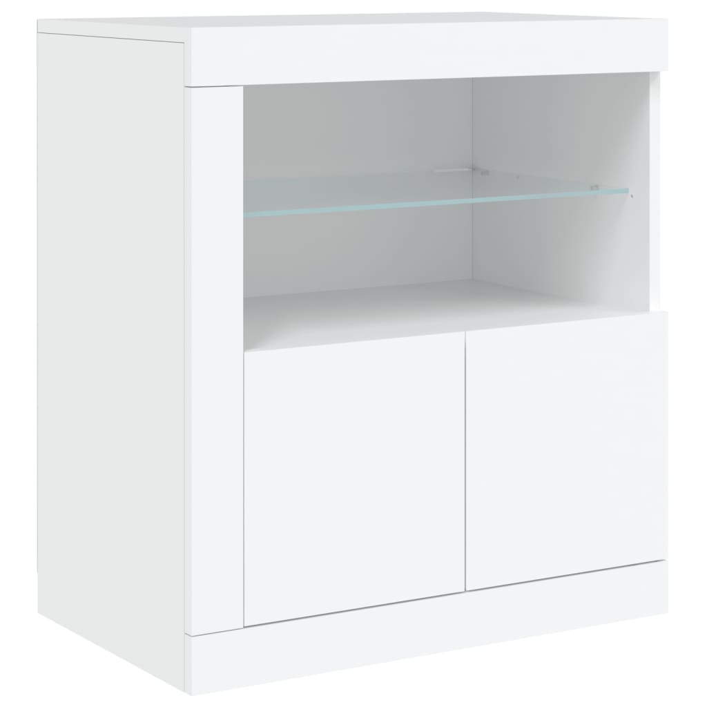 vidaXL Sideboard with LED Lights White 60,5x37x67 cm