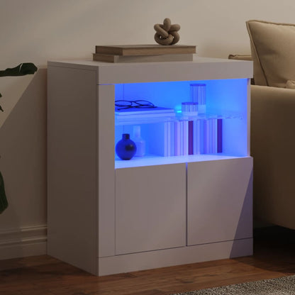 vidaXL Sideboard with LED Lights White 60,5x37x67 cm