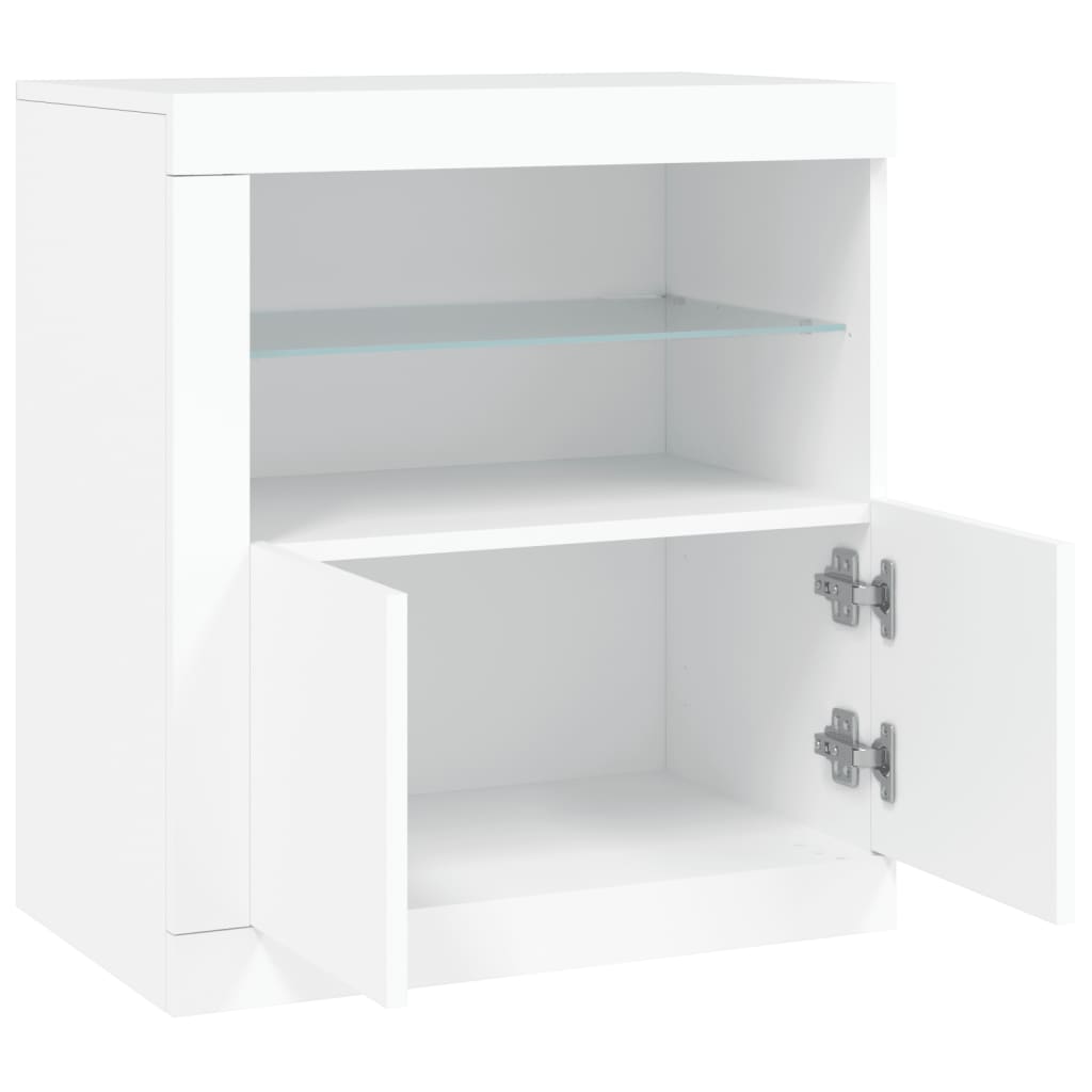 vidaXL Sideboard with LED Lights White 60,5x37x67 cm
