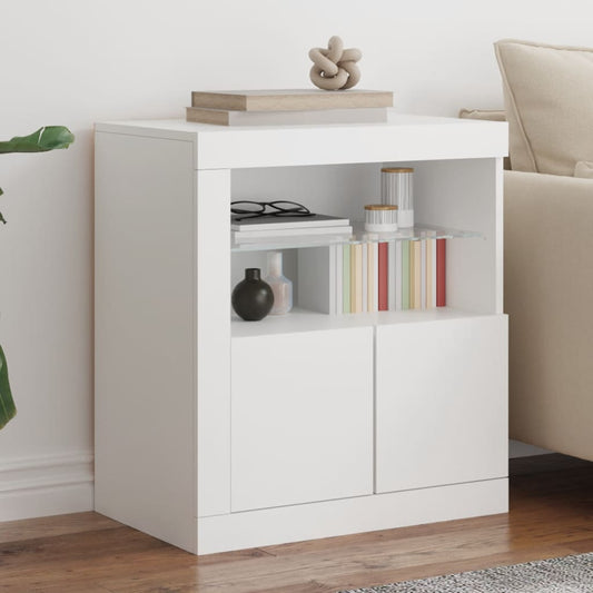 vidaXL Sideboard with LED Lights White 60,5x37x67 cm