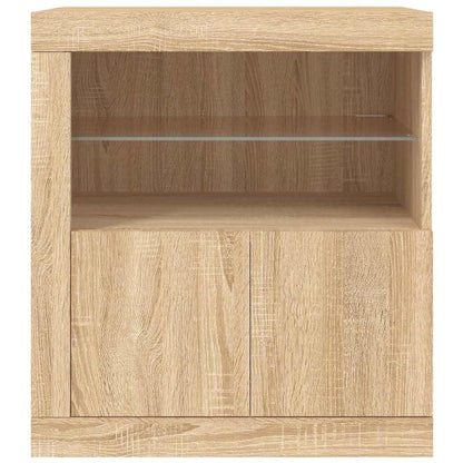 vidaXL Sideboard with LED Lights Sonoma Oak 60,5x37x67 cm