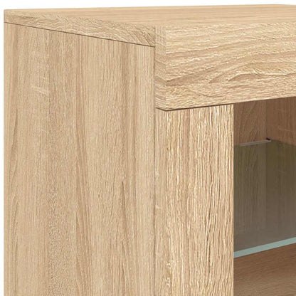 vidaXL Sideboard with LED Lights Sonoma Oak 60,5x37x67 cm